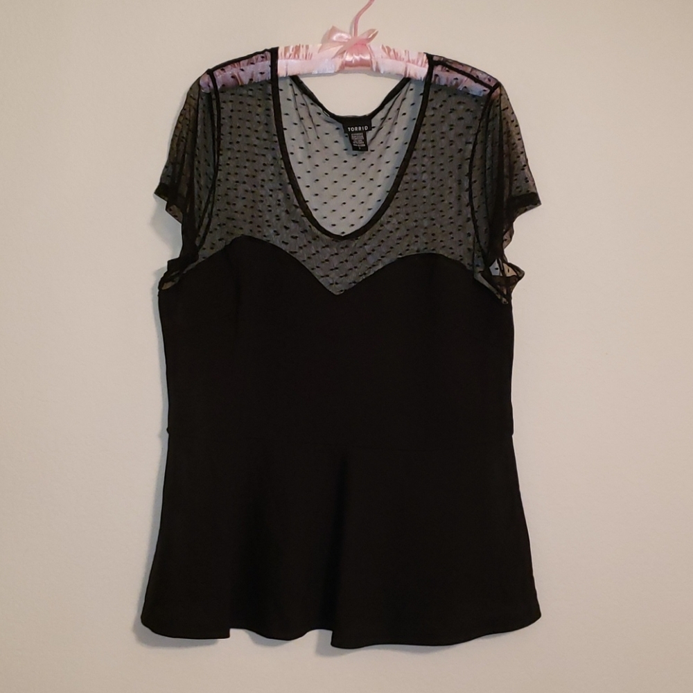 Lace Peplum Top